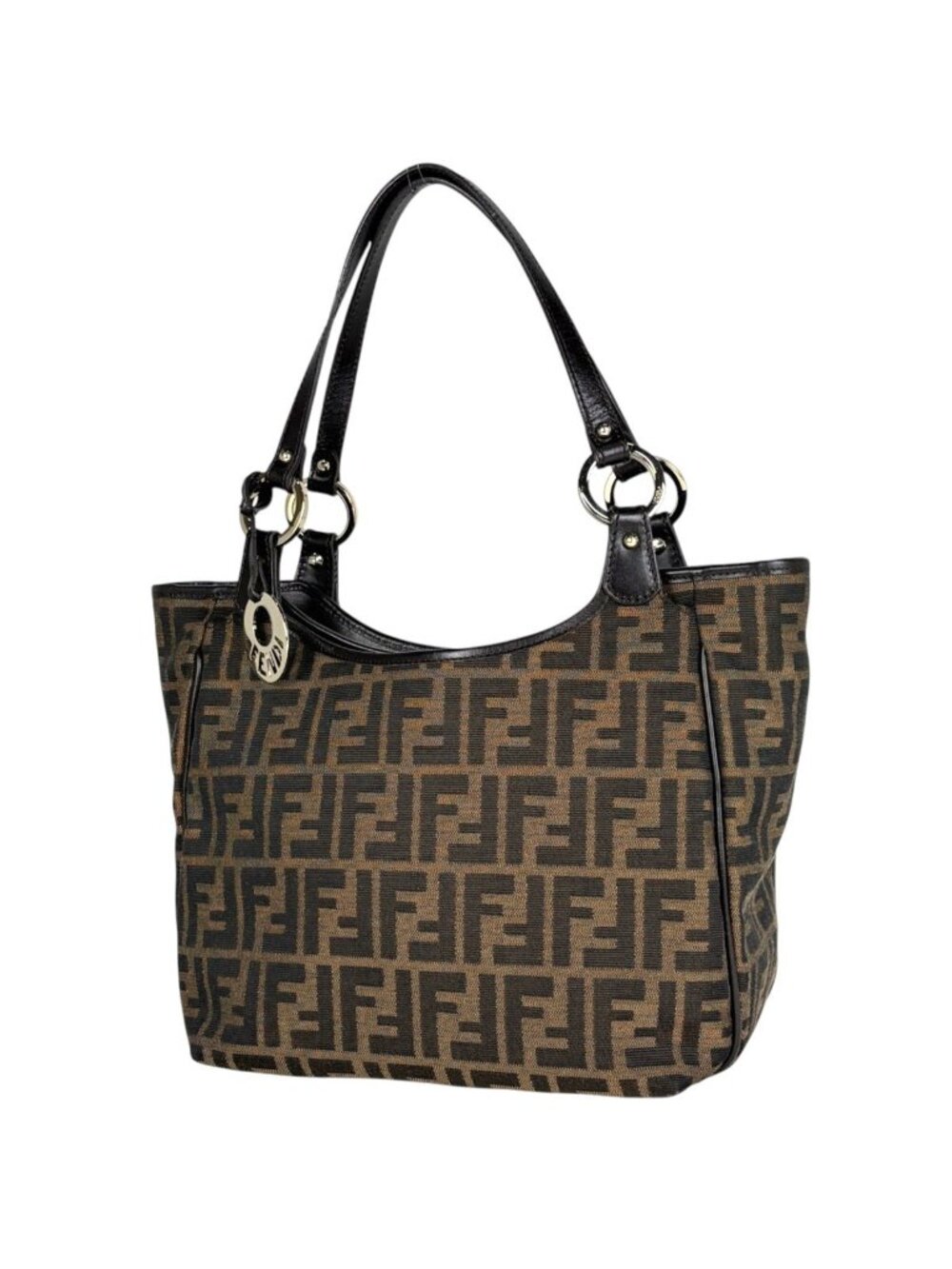 Fendi Tote Bag Zucca Pattern Canvas Brown
